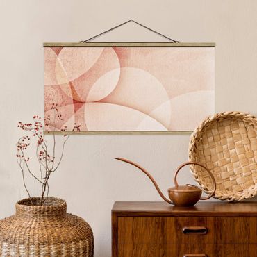 Fabric print with poster hangers - Abstract Graphics In Peach-Colour - Landscape format 2:1