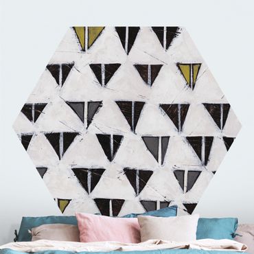 Self-adhesive hexagonal pattern wallpaper - Abstract Hoof In Snow