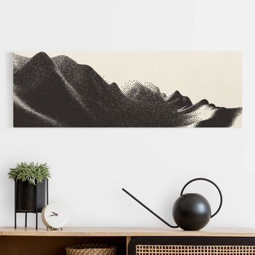 Natural canvas print - Abstract Landscape Of Dots Alps - Panorama 3:1