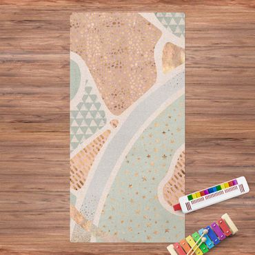Cork mat - Abstract Seascape Pastel Pattern - Portrait format 1:2