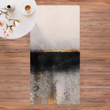 Cork mat - Abstract Golden Horizon Black And White - Portrait format 1:2
