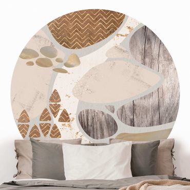 Self-adhesive round wallpaper - Abstract Quarry Pastel Pattern
