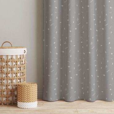 Curtain - Abstract Monochrome Pattern - Grey