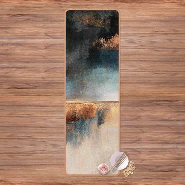Yoga mat - Abstract Lakeshore In Gold