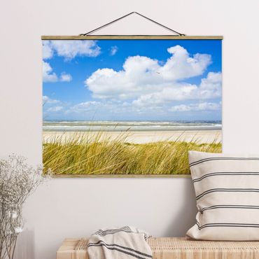Fabric print with poster hangers - At The North Sea Coast