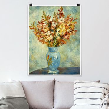 Poster art print - Auguste Renoir - Gladiolas in a Blue Vase