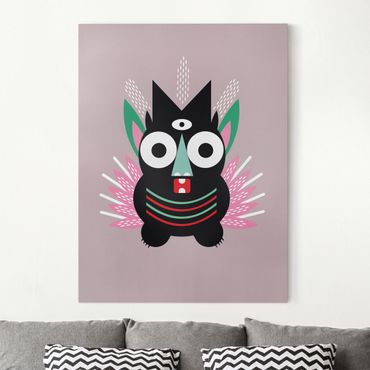 Print on canvas - Collage Ethno Monster - Claws