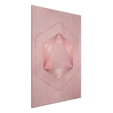 Print on aluminium - Geometry In Pink And Gold I