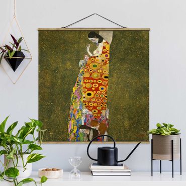 Fabric print with poster hangers - Gustav Klimt - Hope II