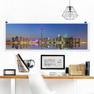 Panoramic poster architecture & skyline - Toronto City Skyline Before Lake Ontario