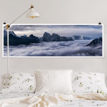 Panoramic poster nature & landscape - Sea Of ​​Clouds In The Himalayas