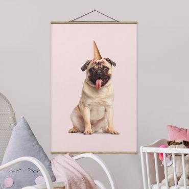 Fabric print with poster hangers - Mops With Ice Cream Cone