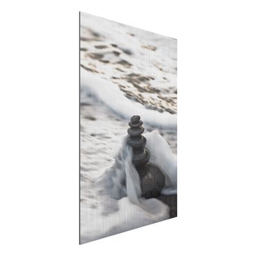 Print on aluminium - Stone Tower And Wave