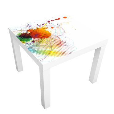 Adhesive film for furniture IKEA - Lack side table - Rainbow Background