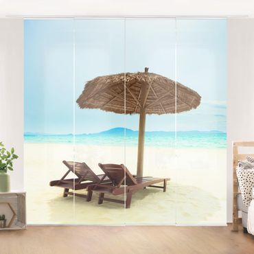 Sliding panel curtains set - Beach Of Dreams