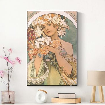 Print with acoustic tension frame system - Alfons Mucha - Flower