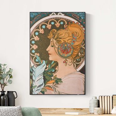 Print with acoustic tension frame system - Alfons Mucha - The Feather