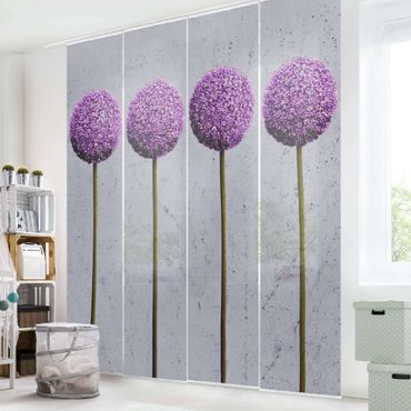 Sliding panel curtain - Allium Round-Headed Flower