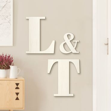 Wall decor wooden letter in sizes M - XXL - Alphabet Serif