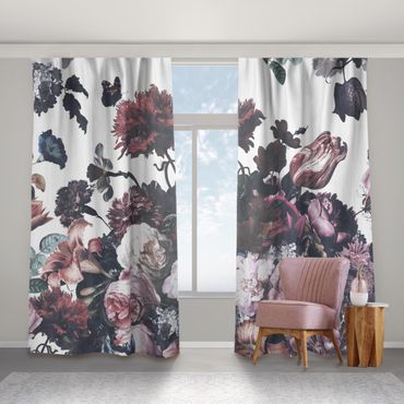 Curtain - Old Masters Flower Rush With Roses Bouquet