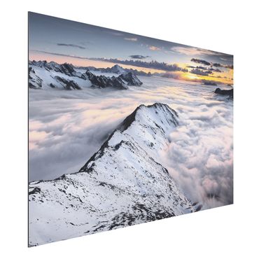 Print on aluminium - View Of Clouds And Mountains