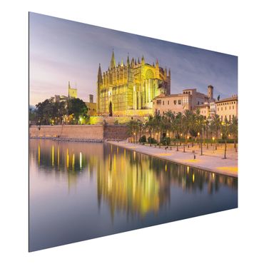 Print on aluminium - Catedral De Mallorca Water Reflection
