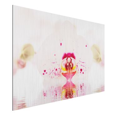 Print on aluminium - Dotted Orchid On Water