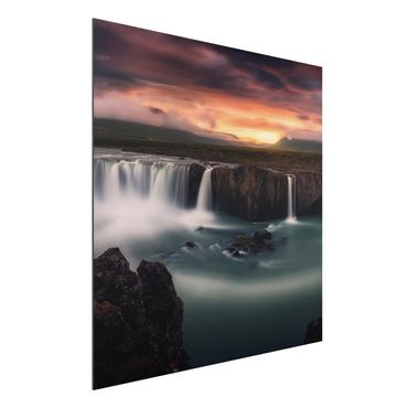 Print on aluminium - Goðafoss Waterfall In Iceland