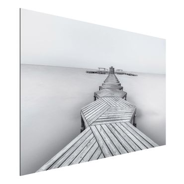 Print on aluminium - Wooden Pier In Black And White