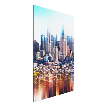 Print on aluminium - Manhattan Skyline Urban Stretch