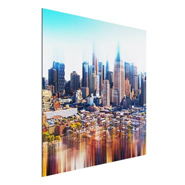 Print on aluminium - Manhattan Skyline Urban Stretch