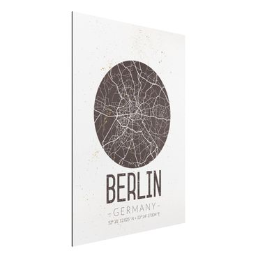 Print on aluminium - City Map Berlin - Retro