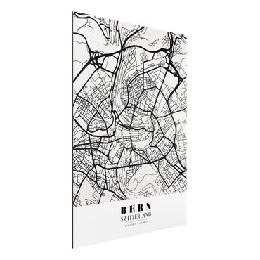 Print on aluminium - Bern City Map - Classical