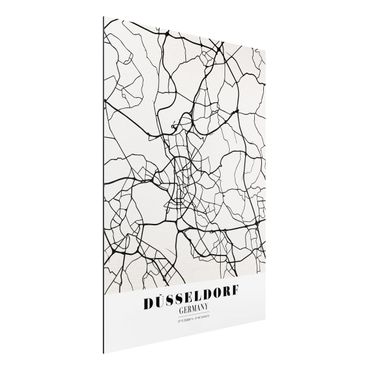 Print on aluminium - Dusseldorf City Map - Classic