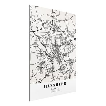 Print on aluminium - Hannover City Map - Classic