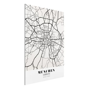 Print on aluminium - Munich City Map - Classic