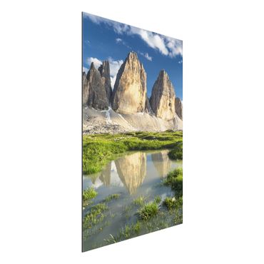 Print on aluminium - South Tyrolean Zinnen And Water Reflection