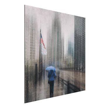 Print on aluminium - Rainy Chicago