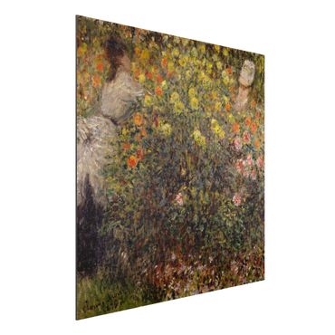 Print on aluminium - Claude Monet - Two Ladies in the Flower Garden