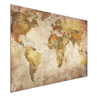 Print on aluminium - World map