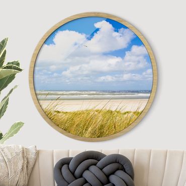 Circular framed print - At The North Sea Coast