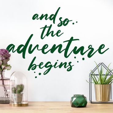 Wall sticker plain colour - And So The Adventure Begins