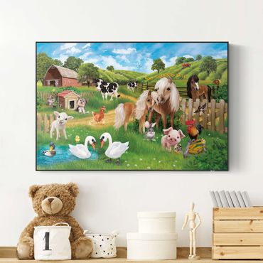 Print with acoustic tension frame system - Animal Club International - Animals On A Farm