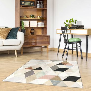 Rug - Watercolour Mosaic With Triangles I