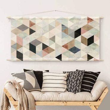 Tapestry - Watercolour Mosaic With Triangles I