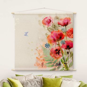 Tapestry - Watercolour Flowers Poppy