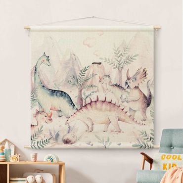 Tapestry - Watercolour World Of Dinosaurs