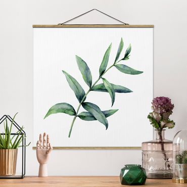 Fabric print with poster hangers - Waterclolour Eucalyptus l - Square 1:1