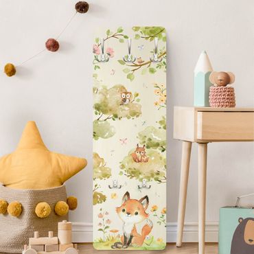 Coat rack modern - Watercolour Fox