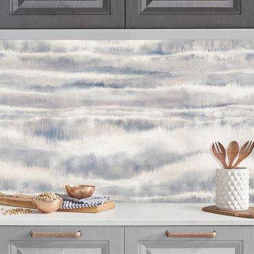 Kitchen wall cladding - Watercolour Fog Stripes
